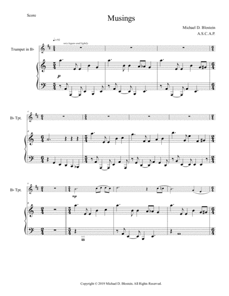Musings Solo For Trumpet With Piano Accompaniment Page 2