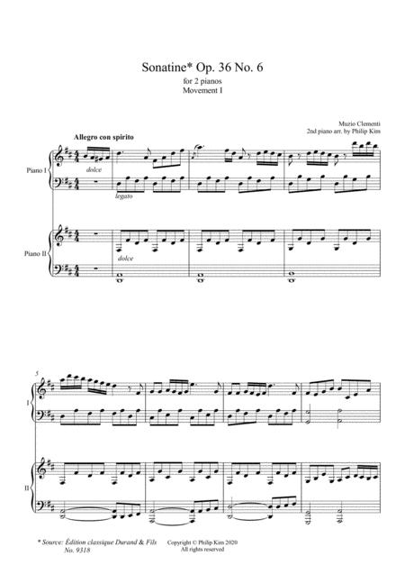 Muzio Clementi Piano Sonatine Op 36 No 6 1st Movement For 2 Pianos Page 2