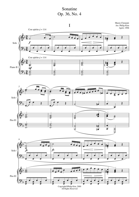 Muzio Clementi Sonatine Op 36 No 4 Complete For 2 Pianos Page 2