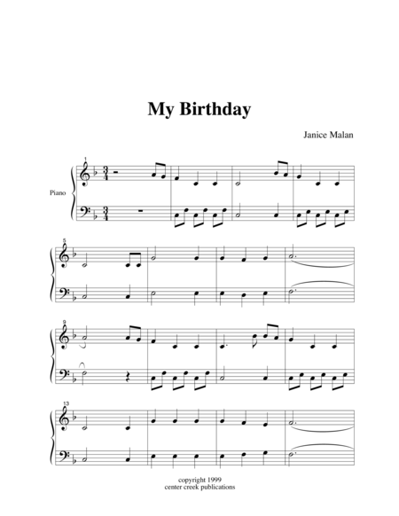 My Birthday For Easy Piano Page 2