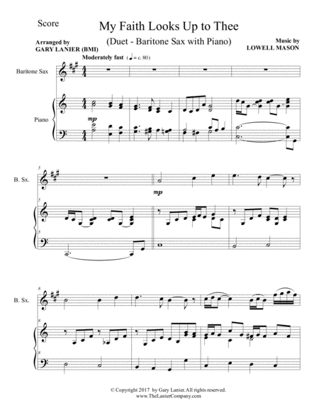 My Faith Looks Up To Thee Baritone Sax Piano With Score Part Page 2