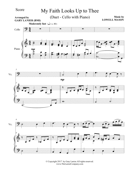 My Faith Looks Up To Thee Cello Piano With Score Part Page 2