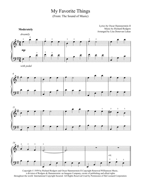 My Favorite Things From The Sound Of Music For Late Intermediate Piano Page 2