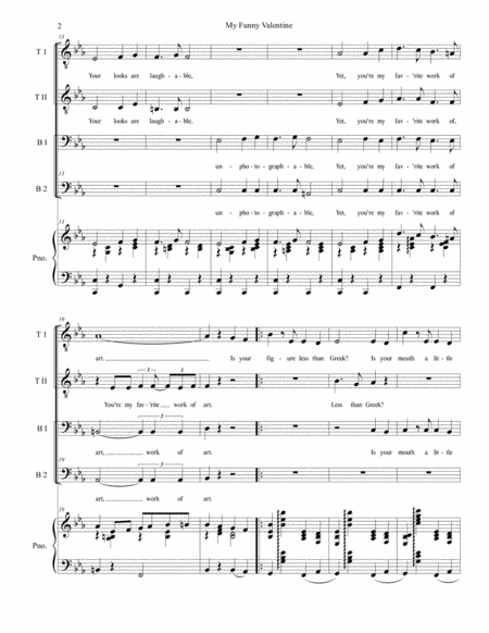 My Funny Valentine For Vocal Quartet Ttbb Page 2