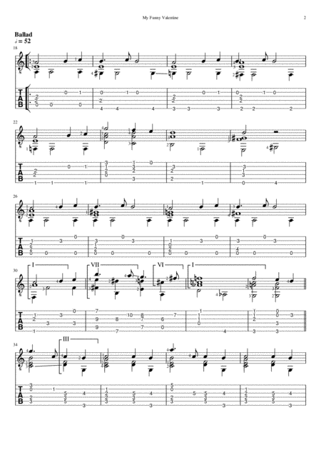 My Funny Valentine Standard Notation And Tab Page 2