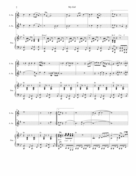 My Girl Duet For Soprano And Alto Saxophone Page 2