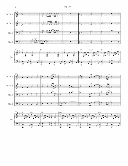 My Girl For Brass Quartet And Piano Alternate Version Page 2