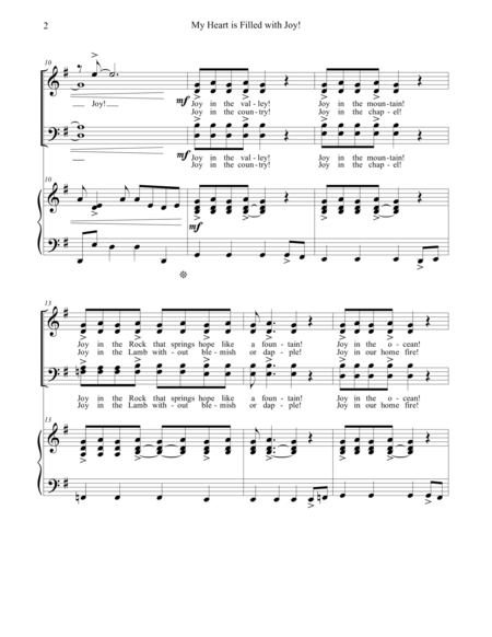 My Heart Is Filled With Joy A Christmas Carol For Satb Choir Piano Page 2