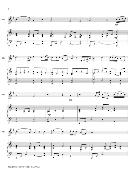 My Jesus I Love Thee F Horn Piano And Hrn Part Page 2