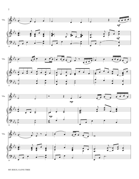 My Jesus I Love Thee Violin Piano And Vln Part Page 2