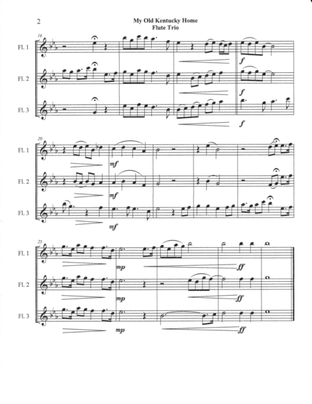 My Old Kentucky Home Flute Trio Page 2