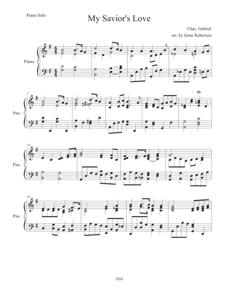 My Saviors Love Piano Solo Page 2