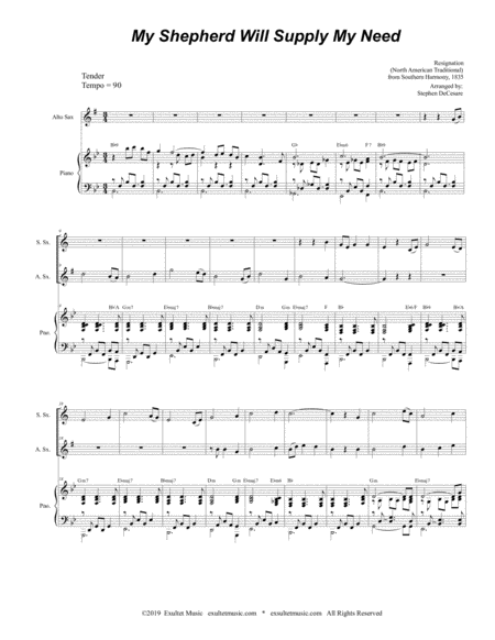 My Shepherd Will Supply My Need Duet For Soprano And Alto Saxophone Page 2