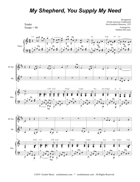 My Shepherd You Supply My Need Duet For Bb Trumpet And French Horn Page 2