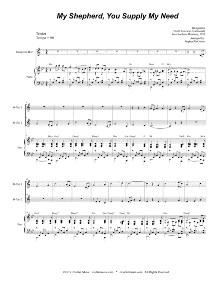 My Shepherd You Supply My Need Duet For Bb Trumpet Page 2