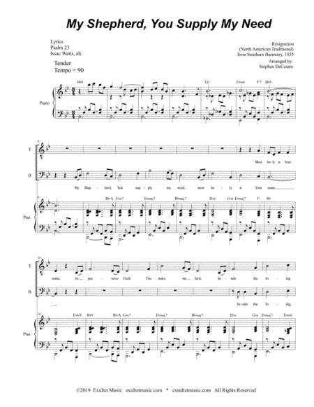 My Shepherd You Supply My Need Duet For Tenor And Bass Solo Page 2