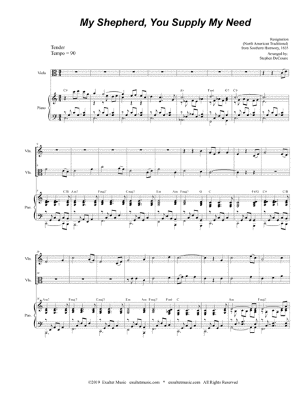 My Shepherd You Supply My Need Duet For Violin And Viola Page 2