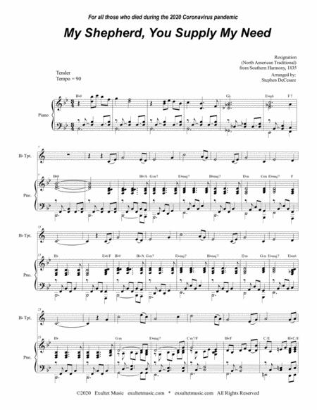 My Shepherd You Supply My Need For Bb Trumpet Solo And Piano Page 2