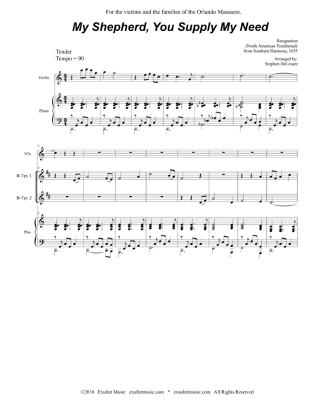 My Shepherd You Supply My Need For Brass Quartet Page 2
