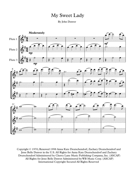 My Sweet Lady For Flute Trio Page 2