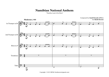 Namibian National Anthem For Brass Quintet Page 2