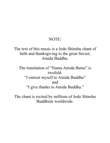 Namu Amida Butsu A Buddhist Motet Of Faith And Thanksgiving For Satb Chorus And Piano Page 2