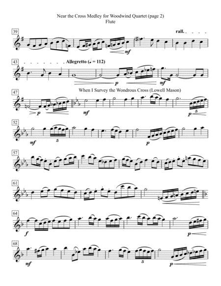 Near The Cross Medley For Woodwind Quartet Page 2