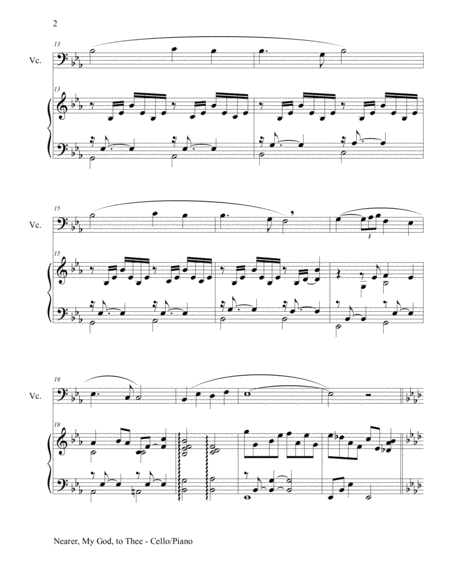 Nearer My God To Thee Duet Cello Piano With Score And Instrument Part Page 2