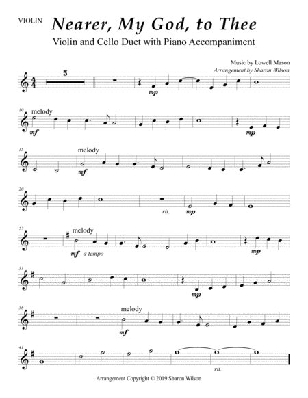 Nearer My God To Thee Easy Violin And Cello Duet With Piano Accompaniment Page 2