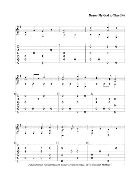 Nearer My God To Thee For Fingerstyle Guitar Tuned Cgdgad Page 2