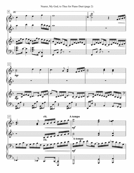 Nearer My God To Thee For Piano Duet Page 2