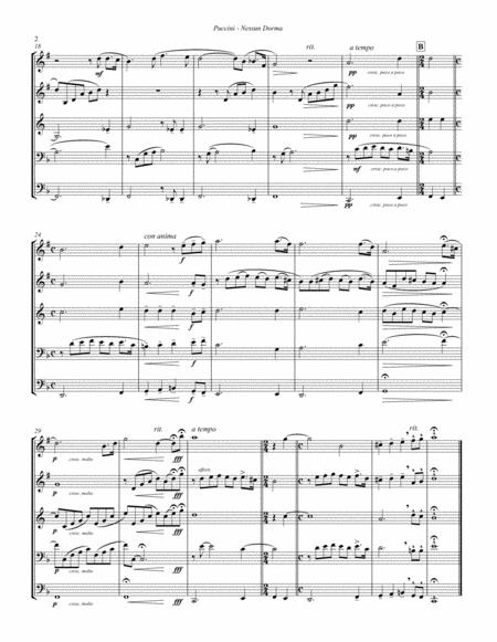 Nessun Dorma From The Opera Turandot For Brass Quintet Page 2