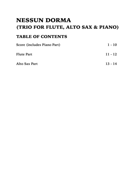 Nessun Dorma Trio For Flute Alto Sax And Piano Page 2