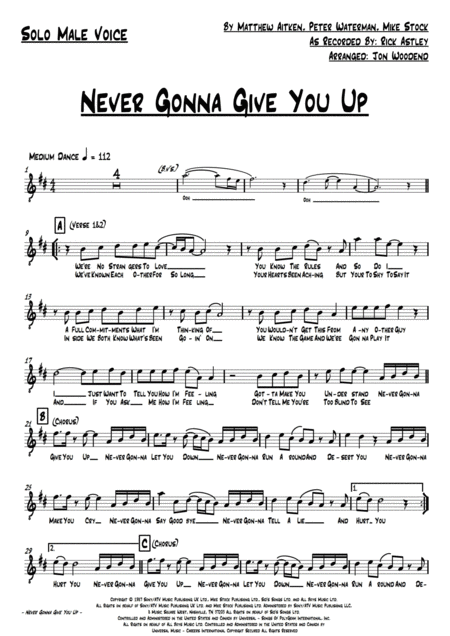 Never Gonna Give You Up 9 Piece Band Page 2