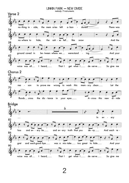 New Divide Lead Sheet Piano Accompaniment F Instruments Page 2