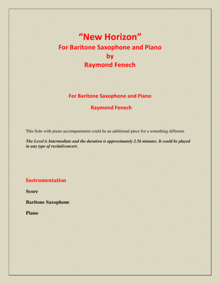 New Horizon For Baritone Sax And Piano Page 2