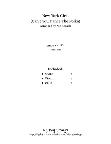 New York Girls Cant You Dance The Polka Page 2