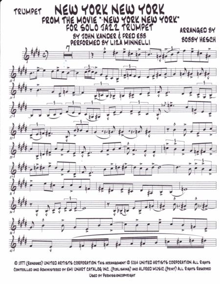 New York New York From The Movie New York New York For Solo Jazz Trumpet Page 2