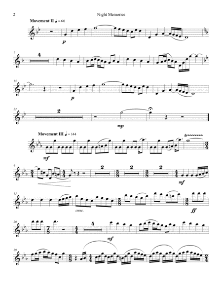 Night Memories For English Horn And Piano Page 2