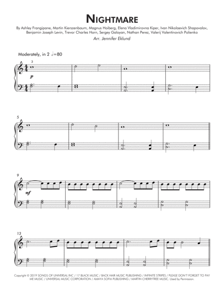 Nightmare Late Beginner Piano Page 2