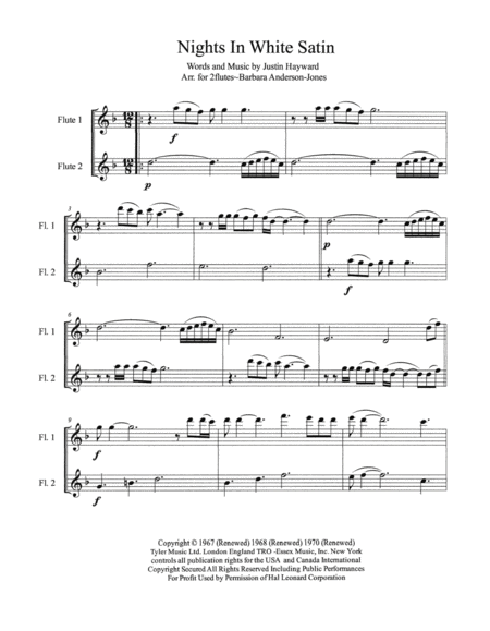 Nights In White Satin Flute Duet Page 2