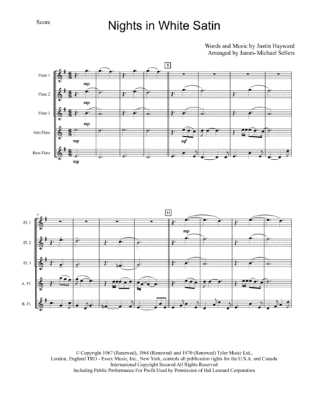 Nights In White Satin For Flute Choir Page 2