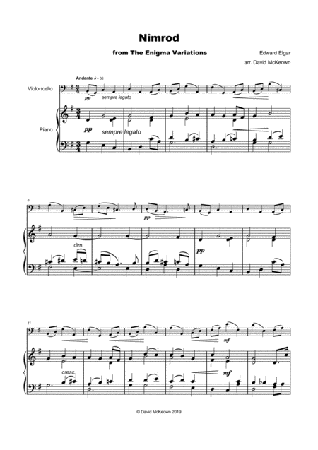 Nimrod From The Enigma Variations By Elgar For Cello And Piano Page 2