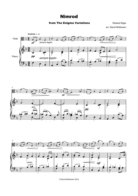 Nimrod From The Enigma Variations By Elgar For Viola And Piano Page 2