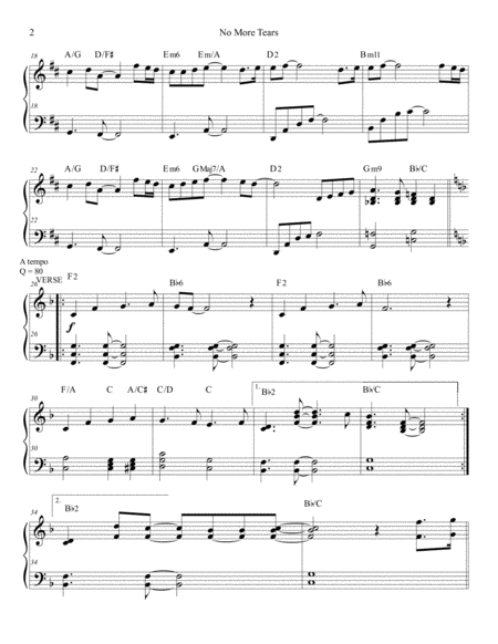 No More Tears Solo Piano Page 2