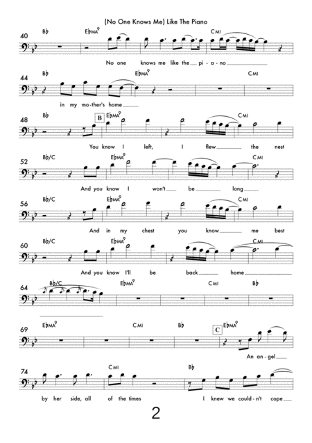 No One Knows Me Like The Piano Bass Clef Instruments Piano Page 2