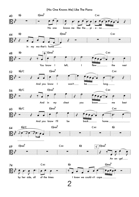 No One Knows Me Like The Piano Viola Piano Page 2