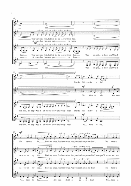 No Time To Die Ssaa A Capella Page 2