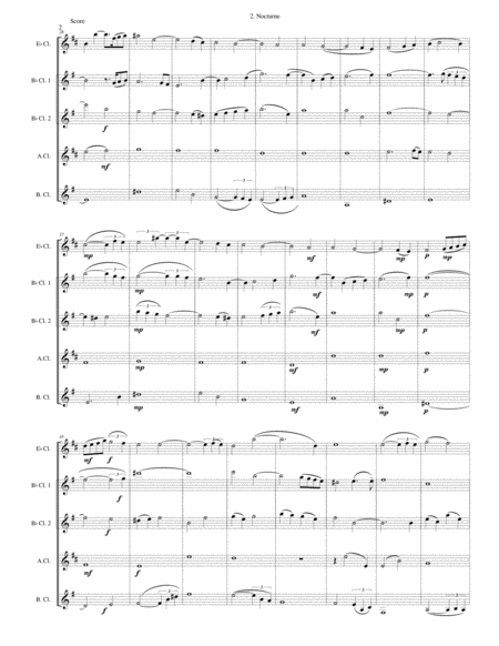 Nocturne For Clarinet Quintet E Flat 2 B Flats Alto And Bass Page 2