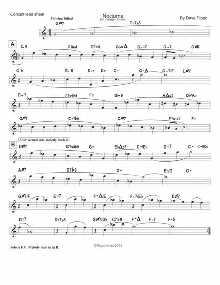 Nocturne Lead Sheets In C Bb And Eb Page 2